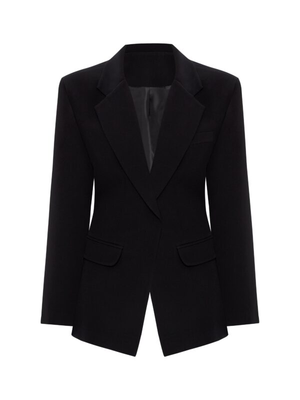 Siyah Bel Oturmalı Blazer Ceket